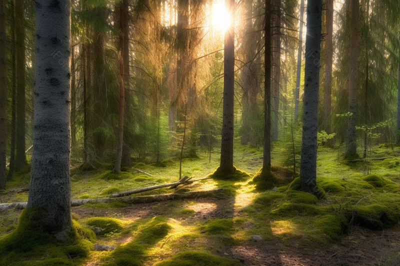 新疆禾木日落白桦林,高清,摄影图,摄影图片,图片大全,摄影图免费下载